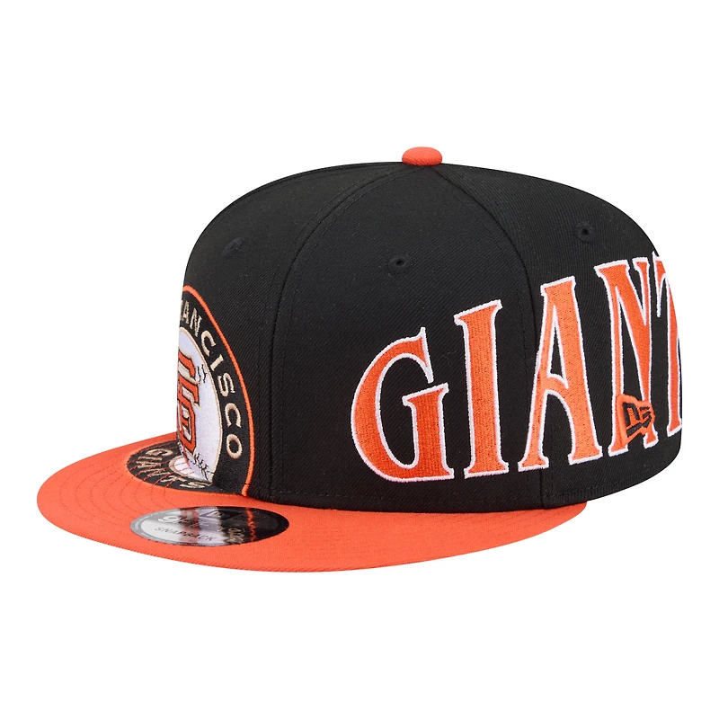Men's New Era Black/Orange San Francisco Giants Stretched Two-Tone 9FIFTY Adjustable Hat