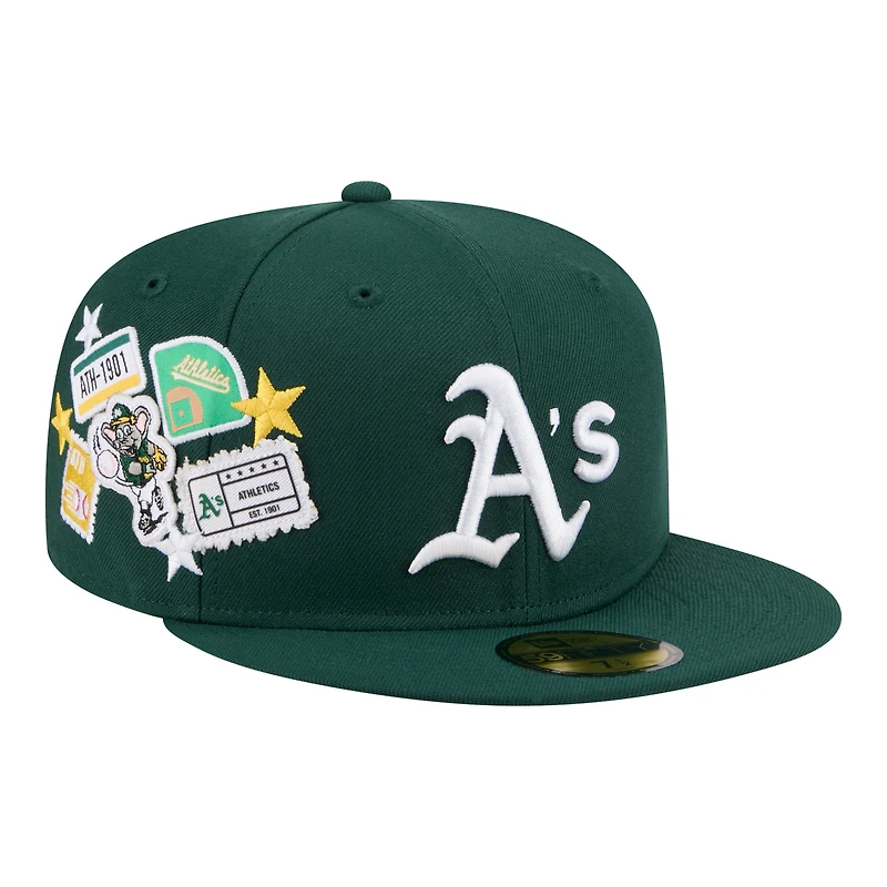 Men's New Era Green Athletics City Patch 59FIFTY Fitted Hat