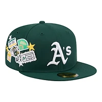 Men's New Era  Green Athletics City Patch 59FIFTY Fitted Hat