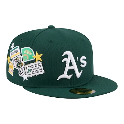 Men's New Era Green Athletics City Patch 59FIFTY Fitted Hat