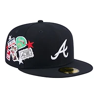Men's New Era  Navy Atlanta Braves City Patch 59FIFTY Fitted Hat