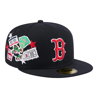 Men's New Era  Navy Boston Red Sox City Patch 59FIFTY Fitted Hat