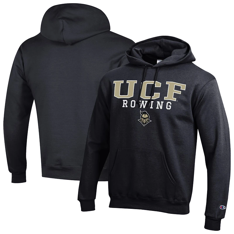 Men's Champion Black UCF Knights Stacked Logo Rowing Eco Powerblend Hoodie