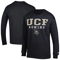 Men's Champion Black UCF Knights Stacked Logo Rowing Long Sleeve T-Shirt