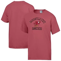 Men's ComfortWash Red Jacksonville State Gamecocks Arch Logo T-Shirt