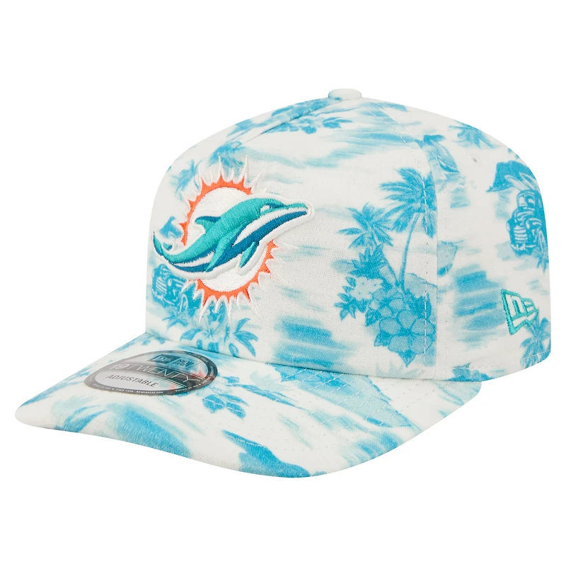 Men's New Era White Miami Dolphins Tropics 19TWENTY Adjustable Hat