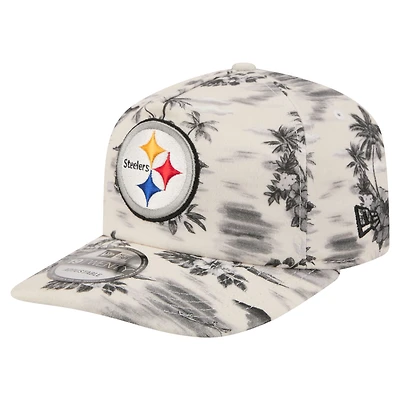 Men's New Era White Pittsburgh Steelers Tropics 19TWENTY Adjustable Hat