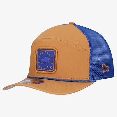 Men's New Era  Brown/Royal Buffalo Bills Team Patch Split Panel 9SEVENTY Adjustable Trucker Hat