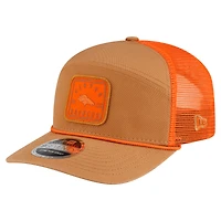 Men's New Era  Brown/Orange Denver Broncos Team Patch Split Panel 9SEVENTY Adjustable Trucker Hat