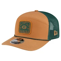 Men's New Era  Brown/Green Green Bay Packers Team Patch Split Panel 9SEVENTY Adjustable Trucker Hat