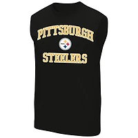 Men's Fanatics  Black Pittsburgh Steelers Big & Tall Hart & Soul Muscle Tank Top