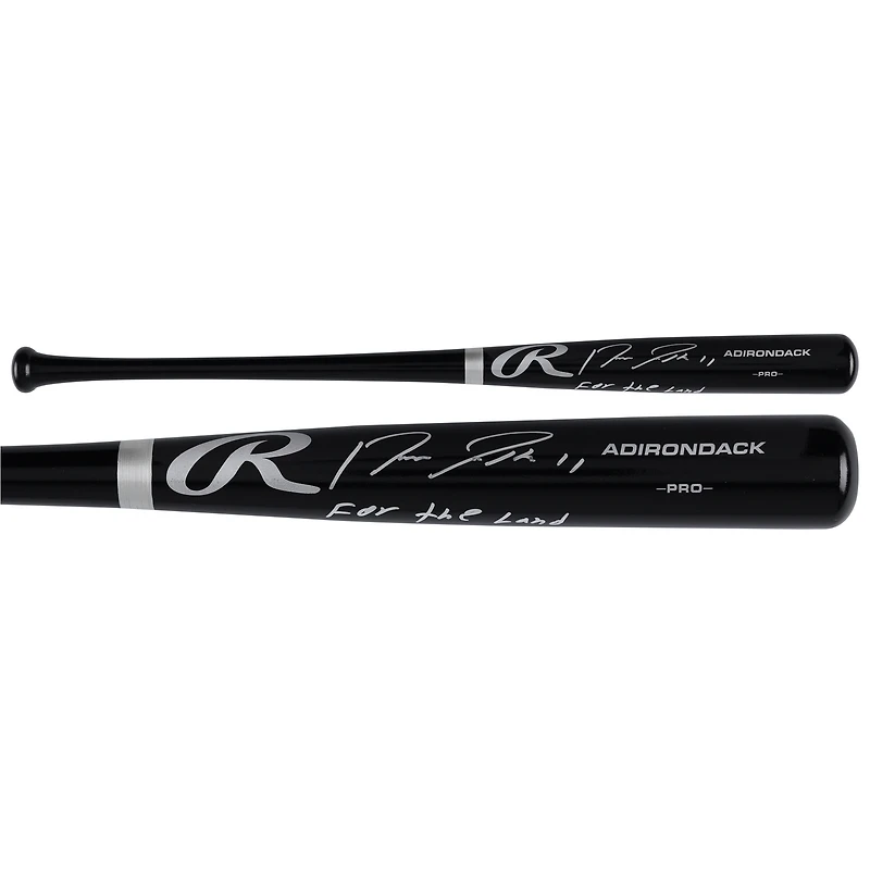 Jose Ramirez Cleveland Guardians Autographed Black Rawlings Pro Bat with "For The Land" Inscription