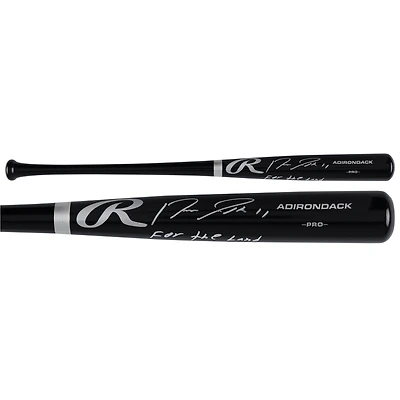 Jose Ramirez Cleveland Guardians Autographed Black Rawlings Pro Bat with "For The Land" Inscription