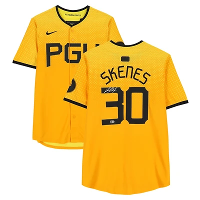 Paul Skenes Pittsburgh Pirates Autographed Gold Nike City Connect Limited Jersey