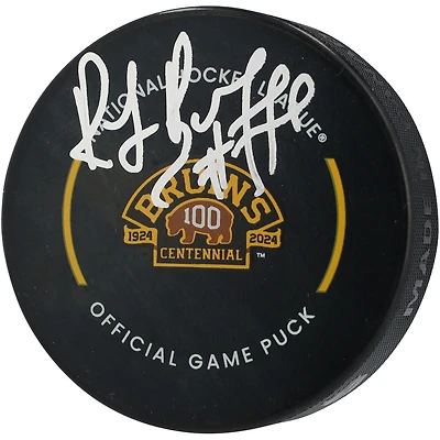 Ray Bourque Boston Bruins Autographed 100th Anniversary Season Official Game Puck