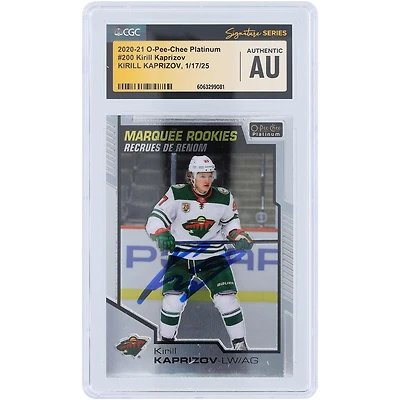 Kirill Kaprizov Minnesota Wild Autographed 2020-21 O-Pee-Chee Platinum '97-98 Retro #200 CGC Authenticated Rookie Card
