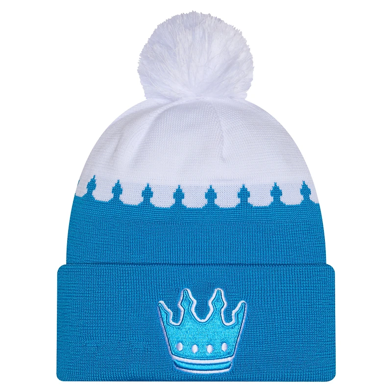Men's New Era Blue Charlotte FC 2026 Jersey Hook Cuffed Knit Hat with Pom