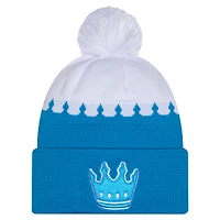 Men's New Era Blue Charlotte FC 2026 Jersey Hook Cuffed Knit Hat with Pom