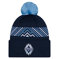 Men's New Era Navy Vancouver Whitecaps FC 2026 Jersey Hook Cuffed Pom Knit Hat