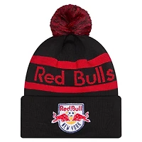 Men's New Era Black New York Red Bulls 2026 Jersey Hook Cuffed Knit Hat with Pom