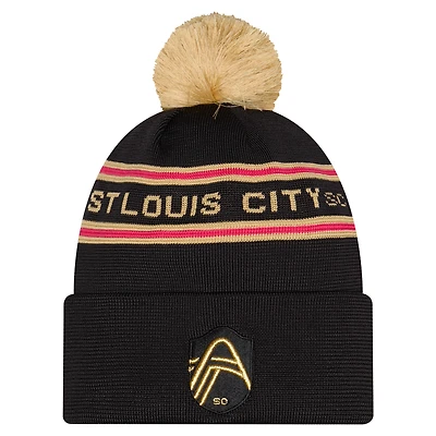 Men's New Era Black St. Louis CITY SC 2026 Jersey Hook Cuffed Pom Knit Hat