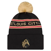 Men's New Era Black St. Louis CITY SC 2026 Jersey Hook Cuffed Pom Knit Hat