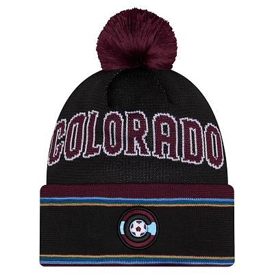 Men's New Era Black Colorado Rapids 2026 Jersey Hook Cuffed Pom Knit Hat