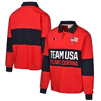 Men's Outerstuff  Red Team USA Milano Cortina 2026 Winter Olympics Long Sleeve Rugby T-Shirt