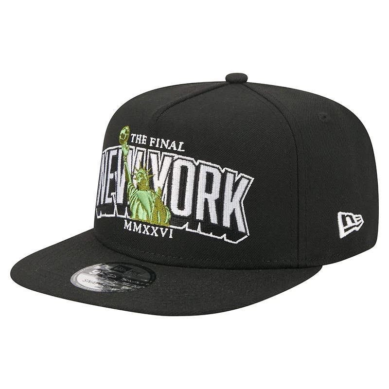 Men's New Era Black The Final Match 9FIFTY A-Frame Snapback Hat