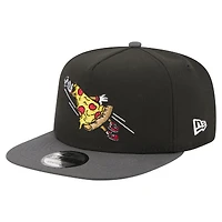 Men's New Era Black Pizza Penalty Kick 9FIFTY A-Frame Snapback Hat