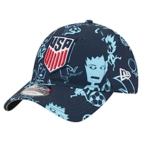 Men's New Era Navy USMNT 9TWENTY Allover Print Dad Adjustable Hat