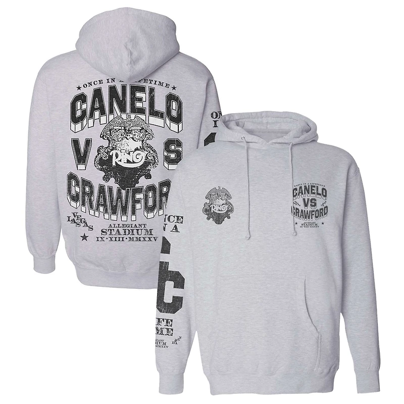 Canelo vs. Crawford Men's Gray Once A Lifetime Event Hoodie