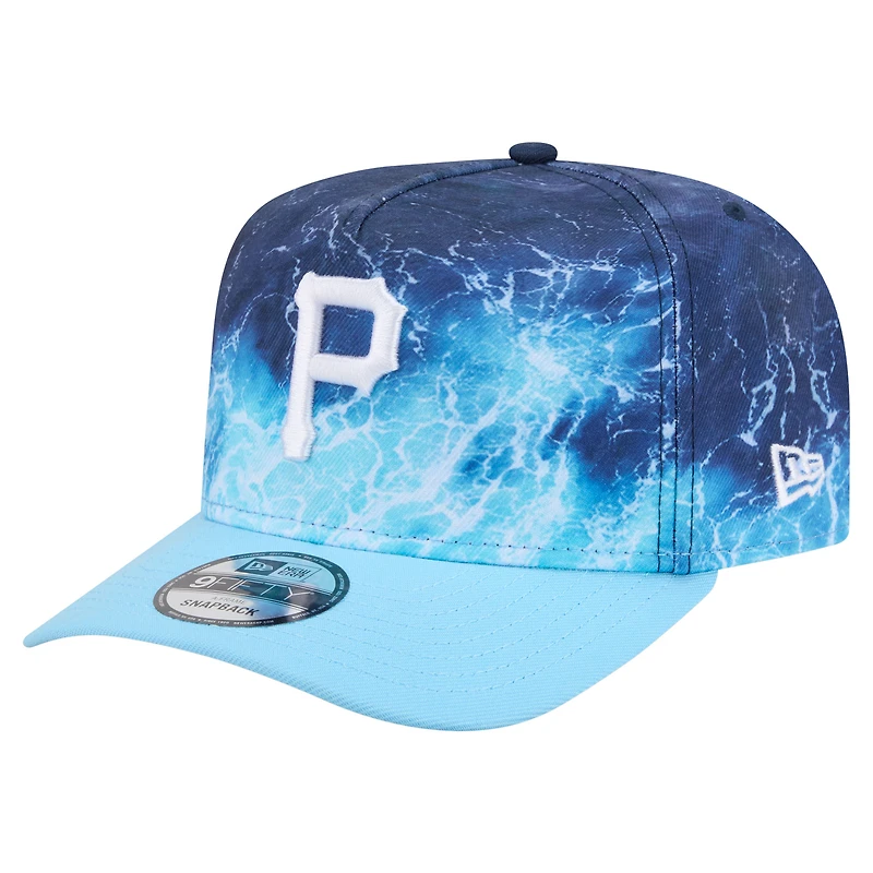 Men's New Era Light Blue Pittsburgh Pirates Deep Water Pre-Curved 9FIFTY A-Frame Snapback Hat