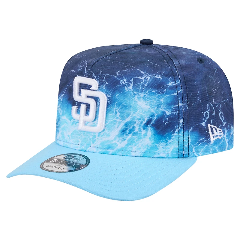 Men's New Era Light Blue San Diego Padres Deep Water Pre-Curved 9FIFTY A-Frame Snapback Hat