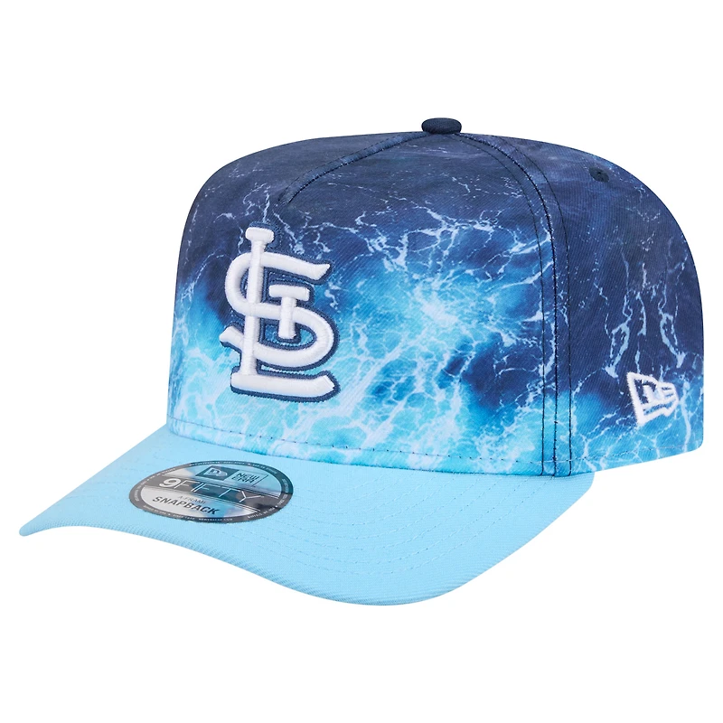 Men's New Era Light Blue St. Louis Cardinals Deep Water Pre-Curved 9FIFTY A-Frame Snapback Hat
