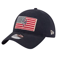 Men's New Era Navy New York Mets Americana Flag 9TWENTY Adjustable Hat