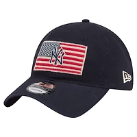 Men's New Era Navy New York Yankees Americana Flag 9TWENTY Adjustable Hat