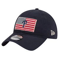 Men's New Era Navy Philadelphia Phillies Americana Flag 9TWENTY Adjustable Hat