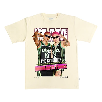 Unisex SLAM Courtney Williams & Natisha Hiedeman Cream Minnesota Lynx Studbudz Cover T-Shirt