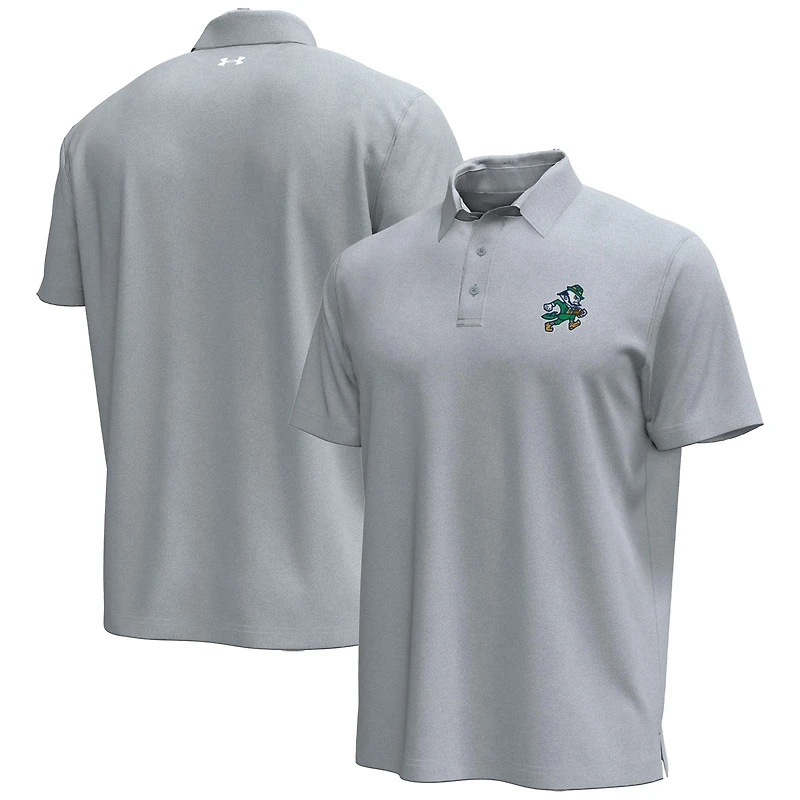 Men's Under Armour Gray Notre Dame Fighting Irish Sporting Leprechaun Icon Polo