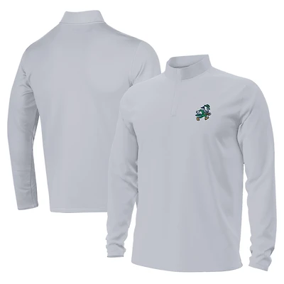 Men's Under Armour Gray Notre Dame Fighting Irish Sporting Leprechaun Motion Quarter-Zip Jacket
