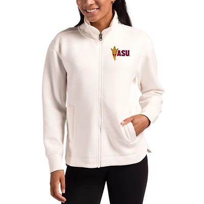 Women's Cutter & Buck Tan Arizona State Sun Devils Roam Eco Recycled Full-Zip Jacket
