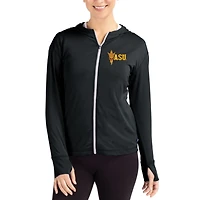 Women's Cutter & Buck Black Arizona State Sun Devils Daybreak Eco Recycled Full-Zip Hoodie