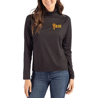 Women's Cutter & Buck Arizona State Sun Devils Coastline Epic Comfort Eco Recycled Raglan Funnel-Neck Top
