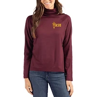 Women's Cutter & Buck Maroon Arizona State Sun Devils Coastline Epic Comfort Eco Recycled Raglan Funnel-Neck Top