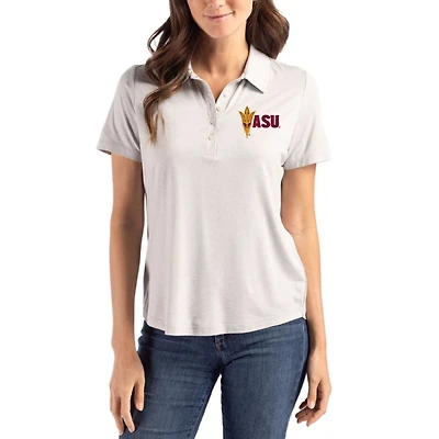 Women's Cutter & Buck Gray Arizona State Sun Devils Coastline Epic Comfort Eco Recycled Polo