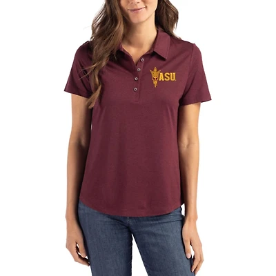 Women's Cutter & Buck Maroon Arizona State Sun Devils Coastline Epic Comfort Eco Recycled Polo