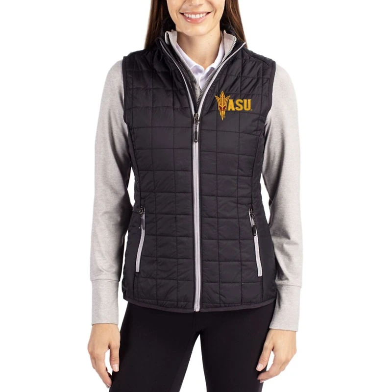 Women's Cutter & Buck Arizona State Sun Devils Rainier PrimaLoft® Eco Insulated Full-Zip Puffer Vest