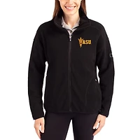 Women's Cutter & Buck Black Arizona State Sun Devils Cascade Eco Fleece Full-Zip Jacket