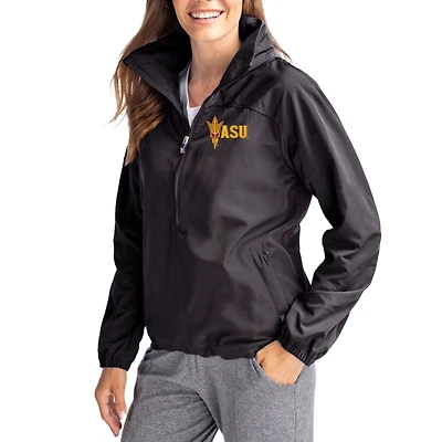 Women's Cutter & Buck Arizona State Sun Devils Charter Eco Recycled Half-Zip Anorak Jacket